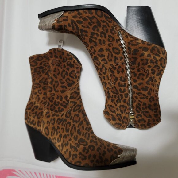 NEW Free People Brayden Western Boots Leopard Festival Cowgirl Country Women 7.5 - Picture 2 of 8